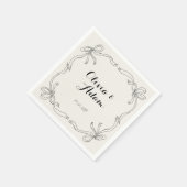 お洒落予測できなレトロ手引き弓結婚の スタンダードカクテルナプキン (角)