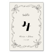 お洒落予測できなレトロ手引き弓結婚の テーブルナンバー (正面)