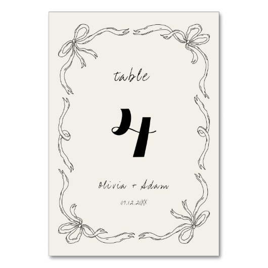 お洒落予測できなレトロ手引き弓結婚の テーブルナンバー (正面)