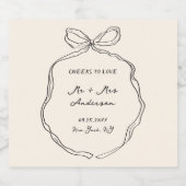 お洒落予測できな手弓結婚式 スパークリングワインラベル (シングルラベル)