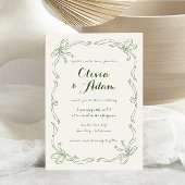 お洒落予測できな手引き緑の弓結婚の 招待状