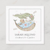 お洒落人魚とクジラの子供用ブック作家 スクエア名刺 (正面)