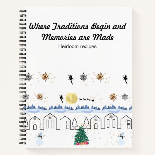 お洒落休日テーマスパイラルレシピ手帳 ノートブック (正面)