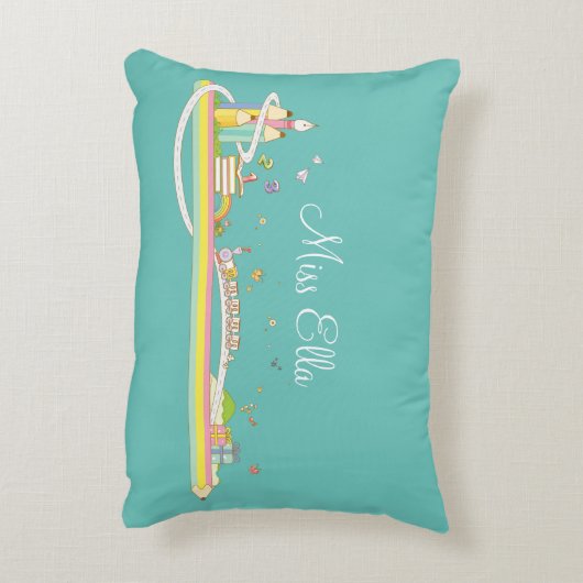 お洒落先生のシパーソナライズされたーン アクセントクッション (裏面(縦))