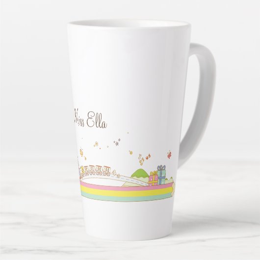 お洒落先生のシパーソナライズされたーン カフェラテマグ (右アングル)