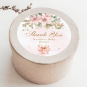 お洒落冬の女の子の赤ん感謝していだけ ラウンドシール