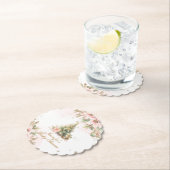 お洒落冬の小さな赤んメリー坊のシャワーピンク ペーパーコースター (インサイチュ)