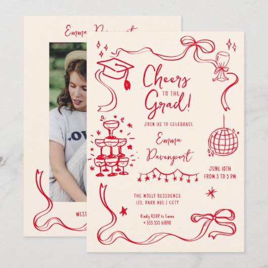 お洒落卒業党 招待状 (正面/裏面)