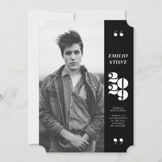 お洒落卒業 案内状 (正面)