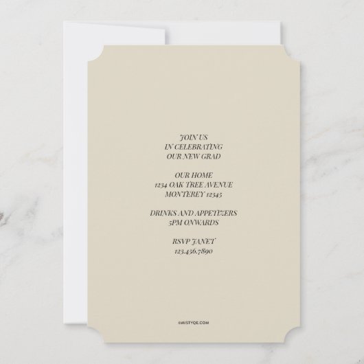 お洒落卒業 案内状 (裏面)