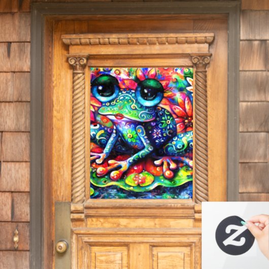 お洒落印象派フローラ絵画カエル ウィンドウサイン (ホームデコレーション)