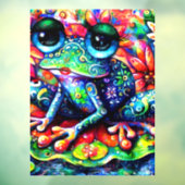 お洒落印象派フローラ絵画カエル ウィンドウサイン (シート3)