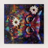 お洒落印象派フローラ絵画フクロウ ジグソーパズル (横)