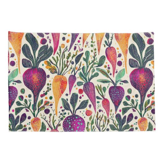 お洒落収穫鮮やか菜園 枕カバー (裏面-右)