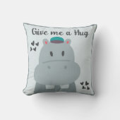 お洒落可愛いヒッポ頭パーソナライズされた引用文 クッション (正面)