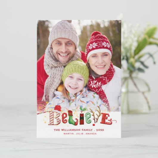 お洒落可愛い信じタイポグラフィ シーズンカード (スタンド正面)