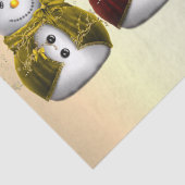 お洒落可愛い雪だるまカラフルクリスマス 薄葉紙 (詳細)