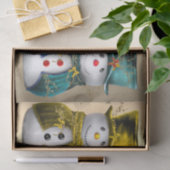 お洒落可愛い雪だるまカラフルクリスマス 薄葉紙 (ギフト)