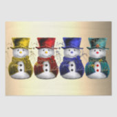 お洒落可愛い雪だるまカラフルクリスマス 薄葉紙 (正面)