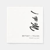 お洒落台本パーソナライズされた結婚の スタンダードカクテルナプキン (正面)