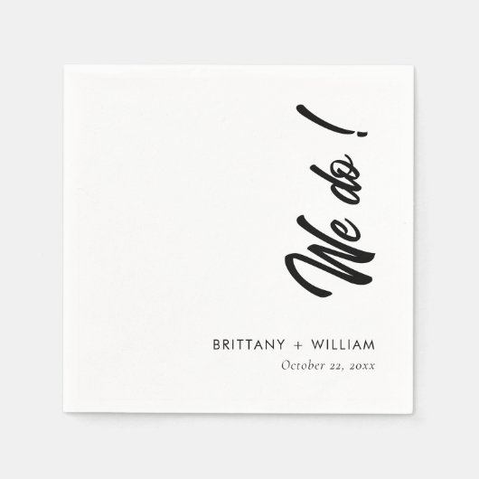 お洒落台本パーソナライズされた結婚の スタンダードカクテルナプキン (正面)