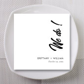 お洒落台本パーソナライズされた結婚の スタンダードカクテルナプキン