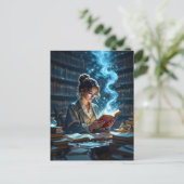 お洒落図書室 – 感覚を喚起す疑問に思る ポストカード (スタンド正面)