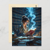 お洒落図書室 – 感覚を喚起す疑問に思る ポストカード (正面/裏面)