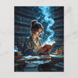 お洒落図書室 – 感覚を喚起す疑問に思る ポストカード