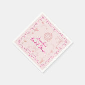 お洒落図解入りの、写真付きのブライダルシャワー スタンダードカクテルナプキン (角)