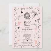 お洒落図解入りの、写真付きのブライダルシャワー 招待状 (正面)