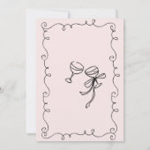 お洒落図解入りの、写真付きのブライダルシャワー 招待状 (裏面)