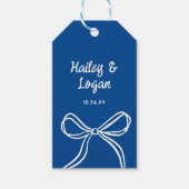 お洒落図解入りの、写真付きのモダンおもしろい結婚ズ ギフトタグ (正面)