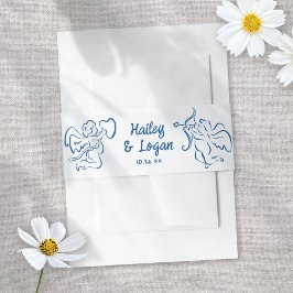 お洒落図解入りの、写真付きのモダンおもしろい結婚s 招待状ベリーバンド