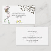 お洒落図解入りの、写真付きの助産師Doula妊婦 名刺 (正面/裏面)