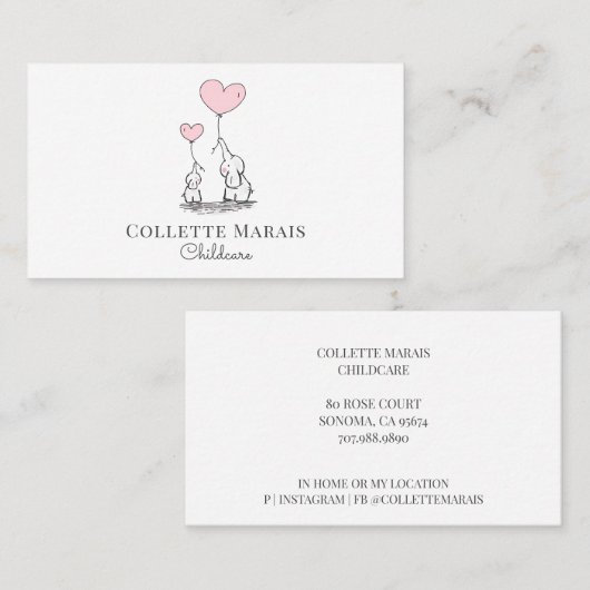 お洒落図解入りの、写真付きの育児名刺 名刺 (正面/裏面)