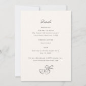 お洒落図解入りの、写真付きの飲み込み結婚る 招待状 (裏面)