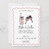 お洒落図解入りの、写真付きの | レトロ結婚の 招待状 (正面)