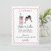 お洒落図解入りの、写真付きの | レトロ結婚の 招待状 (スタンド正面)