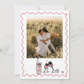 お洒落図解入りの、写真付きの | レトロ結婚の 招待状 (裏面)