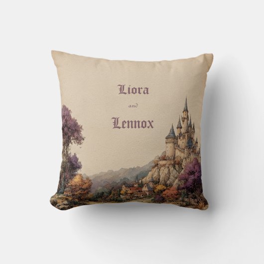 お洒落城の結婚紋章 クッション (正面)