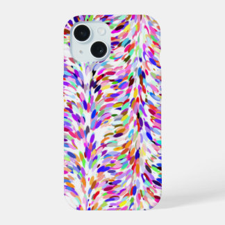 お洒落夏の色絵を描(ばちゃばちゃ)跳ねる iPhone 15ケース
