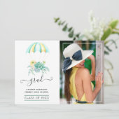 お洒落多肉型パラシュート卒業写真 案内状 (スタンド正面)