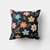 お洒落夜半の暗黒地に咲く クッション (裏面)