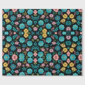 お洒落夜半の暗黒地に咲く ラッピングペーパー (フラット)