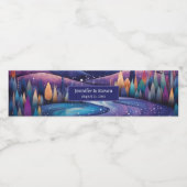 お洒落夜 – 川、木と丘結婚の ペットボトルラベル (シングルラベル)