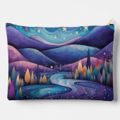 お洒落夜 – 川、木、山 アクセサリーポーチ (裏面)