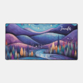 お洒落夜 – 川、木、山 デスクマット (正面)