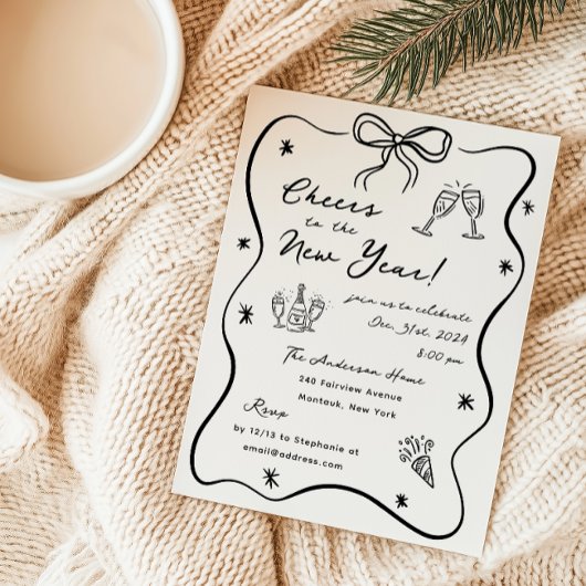 お洒落大晦日のスケッチパーティー 招待状