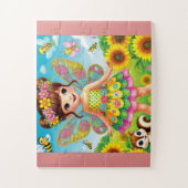 「お洒落妖精とヒマワリ」ジグソーパズル ジグソーパズル (縦)